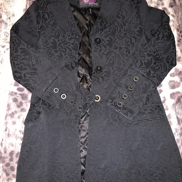 Buffalo David Bitton Black Floral Coat - Picture 3 of 7